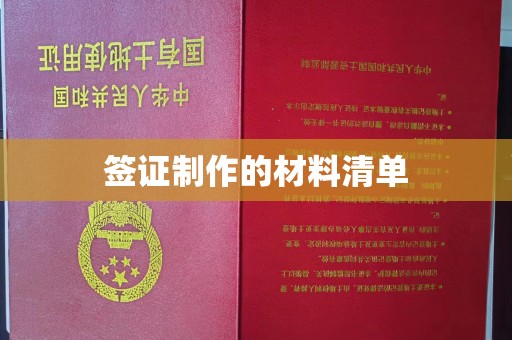 靖江签证制作的材料清单