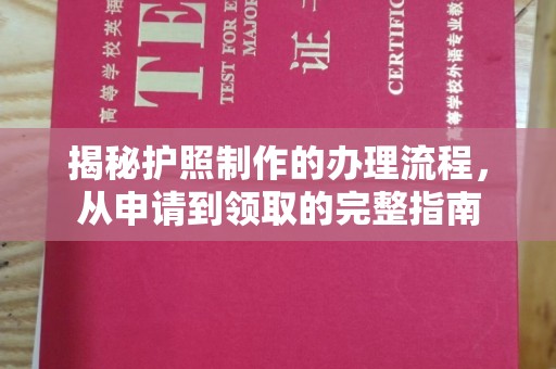 靖江揭秘护照制作的办理流程，从申请到领取的完整指南